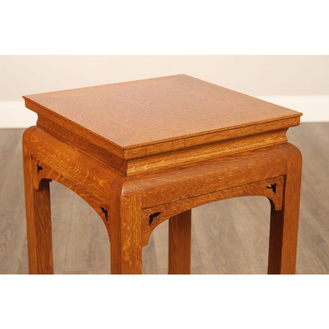 Stickley Mission Collection Pair of Oak Display Stands For Sale - Image 11 of 12