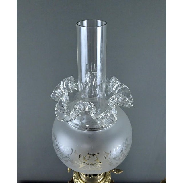 Late 19th Century Satsuma Porcelain and Bronze Oil Lamps, Japan, Set of 2 For Sale - Image 10 of 18
