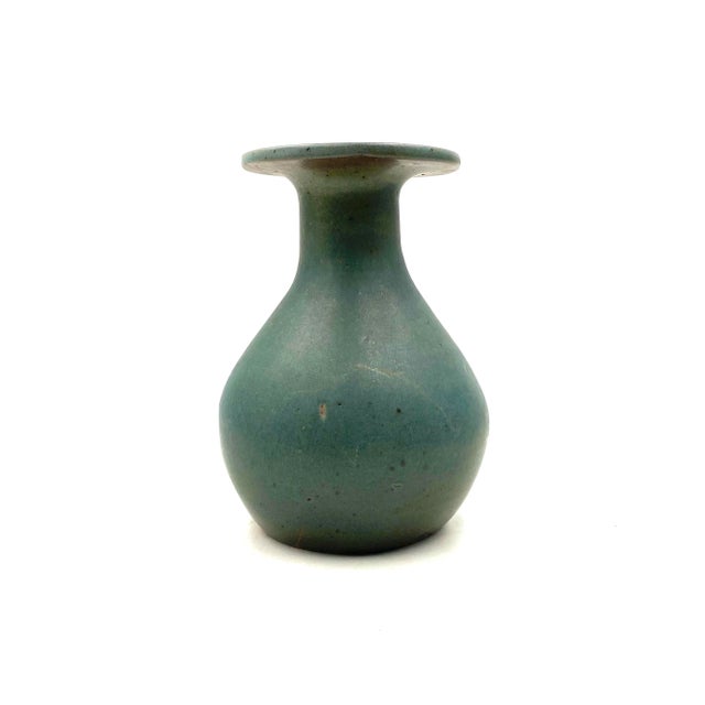 Blue Midcentury Light Blue Ceramic Vase, France 1960s For Sale - Image 8 of 12