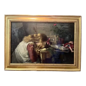 Original Oil Painting of Girl by Harry Roseland