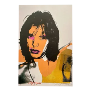 Andy Warhol Estate Vintage 1989 Pop Art Lithograph Print " Mick Jagger " 1975