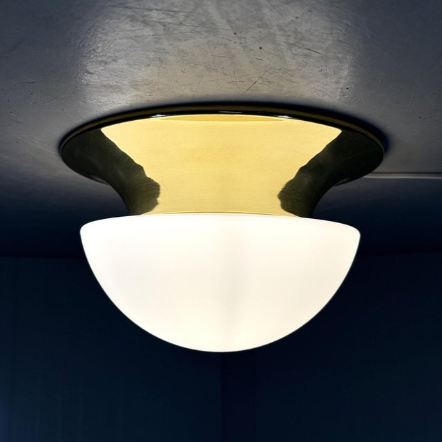 Brass & Glass Ceiling Lamp from Glashütte Limburg, 1970s For Sale - Image 15 of 16