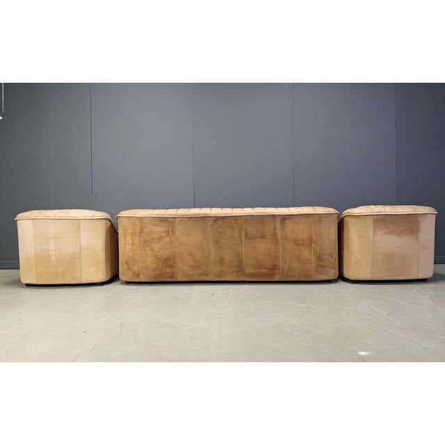 Vintage Leather Sofa Set, 1960s, Set of 3 For Sale - Image 12 of 17