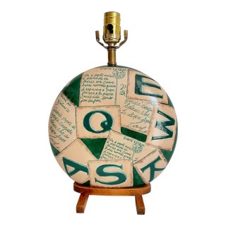 Ceramic Italian Postcards Lamp, C1970 For Sale