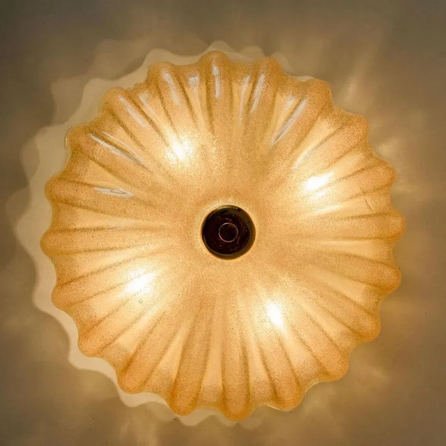 1970s Amber Murano Glass Flush Mount in the style of Barovier & Toso, 1970s For Sale - Image 5 of 18