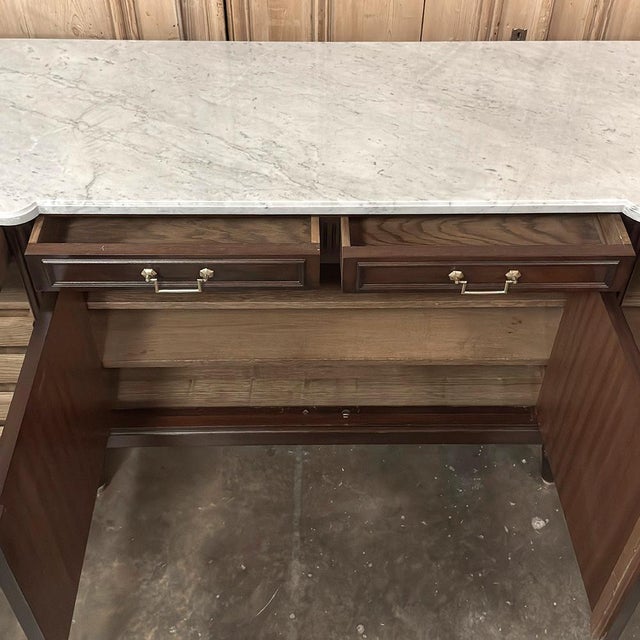 French Louis XVI Mahogany Buffet With Carrara Marble For Sale - Image 17 of 18