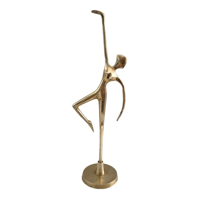 1970s Mid-Century Modern Brass Dancing Figurine For Sale