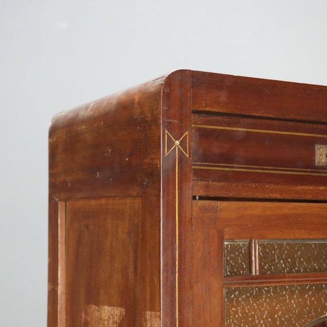 Mahogany Office Cabinet with Stained Glass For Sale - Image 5 of 12