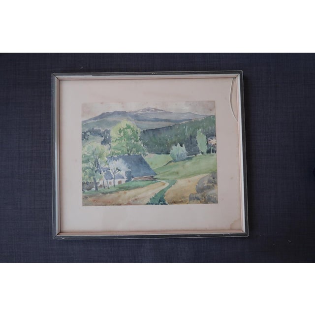 Antique Watercolor Painting Signed Behrendt 1923 - Framed For Sale In New York - Image 6 of 8