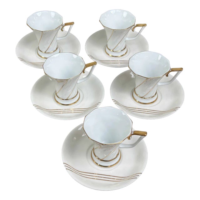 Vintage Tea Cups with Saucers from Keito Japan, 1960s, Set of 10 For Sale
