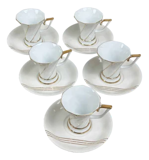 Vintage Tea Cups with Saucers from Keito Japan, 1960s, Set of 10