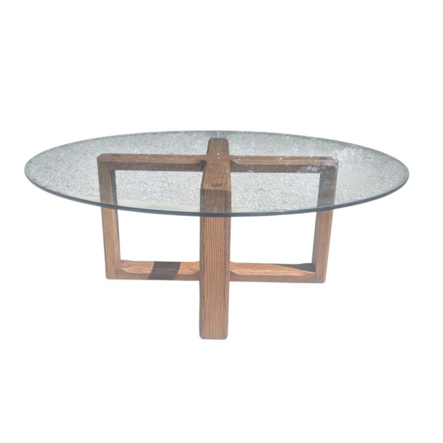 Mid Century Modern Oak Wood Coffee Table For Sale - Image 9 of 15