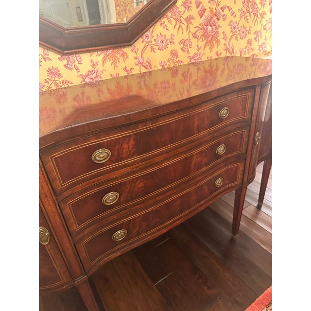 Jonathan Charles Mahogany Sideboard With Curved Doors For Sale - Image 4 of 5