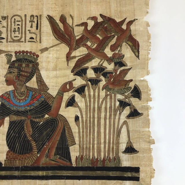 Vintage Authentic Hand Painted Papyrus With Signature For Sale In Portland, ME - Image 6 of 13