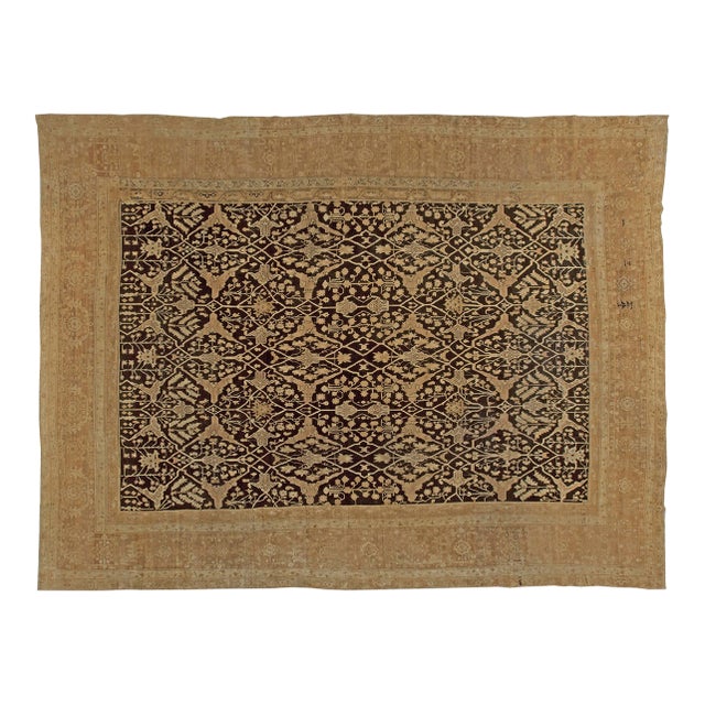 Exquisite 1880s Oversized Antique Indian Agra Rug For Sale