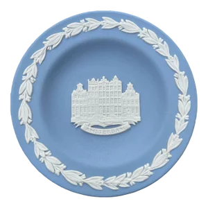 Vintage Wedgewood Blue Jasperware Round Trinket Plate