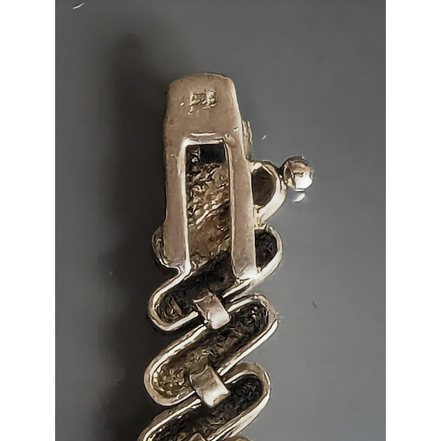 1980s San Marco Style Sterling Silver Bracelet Signed Zb For Sale - Image 4 of 4