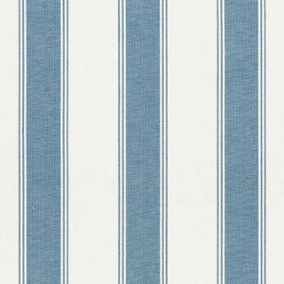 Schumacher X Veere Grenney Rafe Stripe Fabric in Marine For Sale