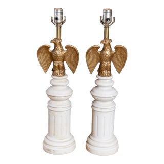 1960s Mid-Century Federalist Style Eagle Lamp For Sale