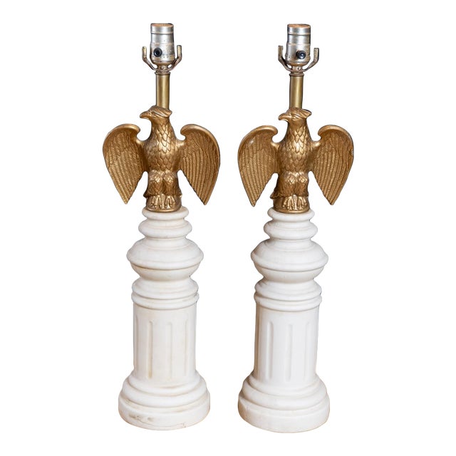 1960s Mid-Century Federalist Style Eagle Lamp For Sale