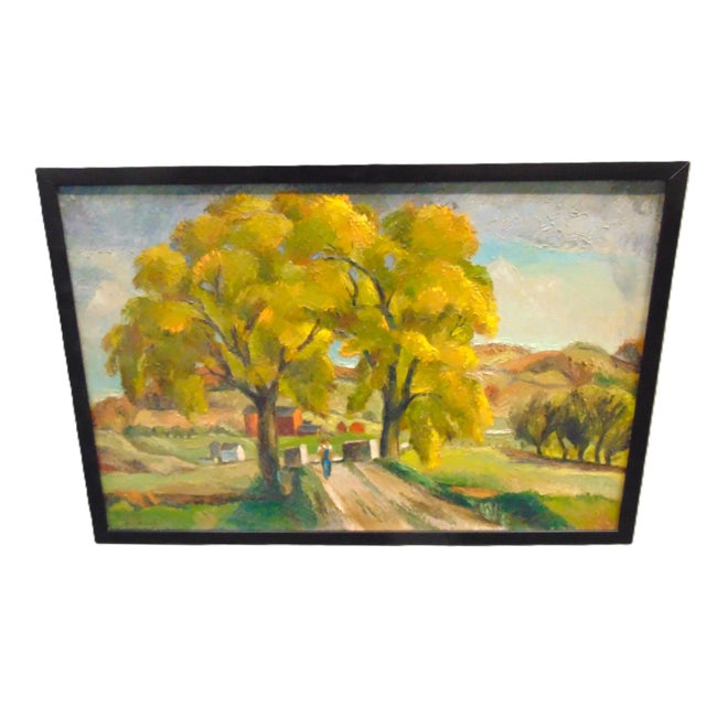 Original oil painting entitled "Going Fishing" by Frederick Buchholz. Oil on canvas, contemporary frame. Signed by artist...