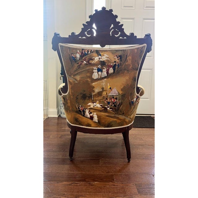 Wood Victorian Renaissance Revival Walnut Library Armchair For Sale - Image 7 of 12