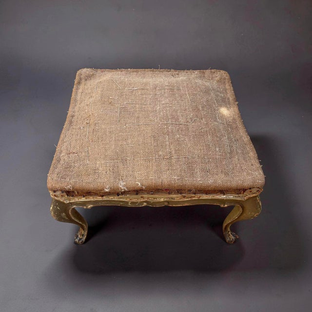 20th Century Venetian Baroque Stool in Lacquered Wood, 1890s For Sale - Image 4 of 8