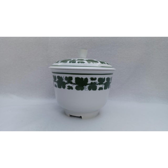 Large Vintage Meissen Porcelain Bonbonniere / Lidded Sugar Bowl in 'Weinlaub' Pattern, 1930s-1940s : An elegant and...