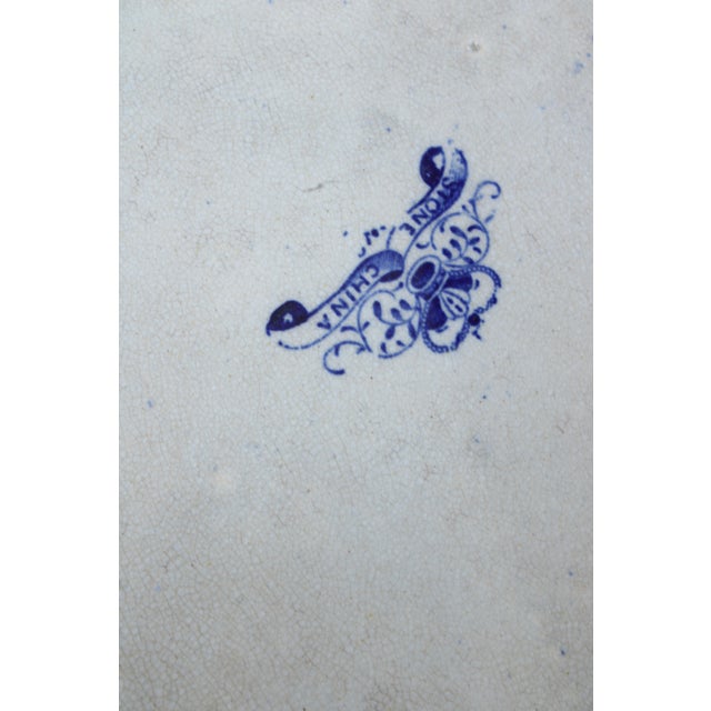 Mid 19th Century 19thC. Staffordshire Blue Willow China Platter/Chinoiserie For Sale - Image 5 of 6