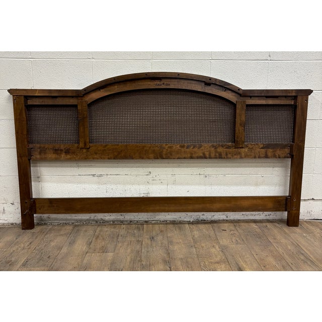 Vintage Ethan Allen Classic Manor King Size Maple and Cane Headboard 15-5655 For Sale - Image 12 of 12