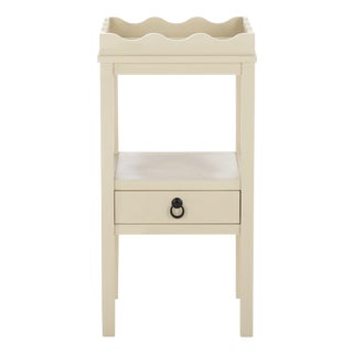 Darlyn Scalloped 1 Drawer Accent Table in Sand For Sale