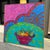 Vibrant signed abstracted still life by R. Davey in 1992. Its colorful appeal is detailed with blended oils, outlined...