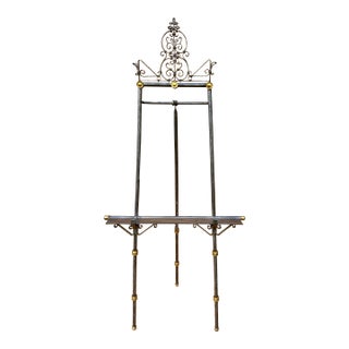 Very Fine Vintage Ornate Steel and Brass Art Painting Easel in the Manner of Maison Jansen For Sale
