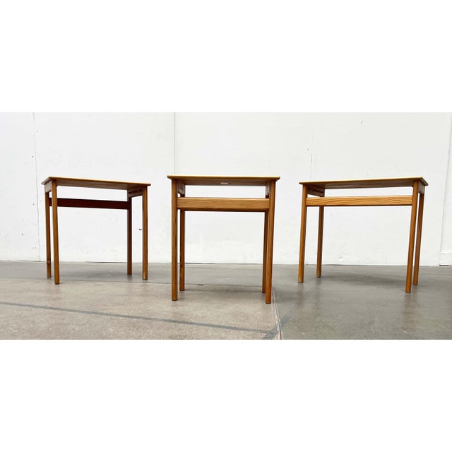 Mid-Century Modern Mid-Century Modern Pine Nesting Tables from Asko, Finland, 1960s, Set of 3 For Sale - Image 3 of 18