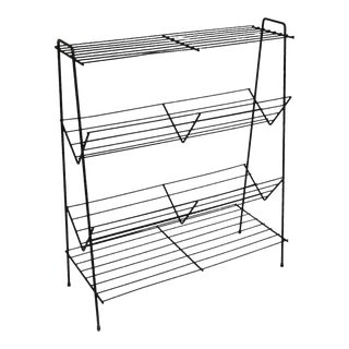 Mid Century Iron Rod 5 Tier Book Shelf For Sale