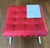 Red Authentic Design Within Reach Barcelona Stool – Red Tufted Leather & Chrome X‑Base For Sale - Image 8 of 16