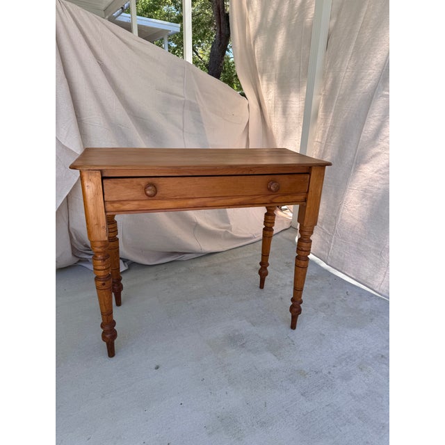 19th Century English Pine Single Drawer Side Table For Sale - Image 12 of 15
