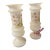 Antique French Pair Opaline Vases Floral For Sale