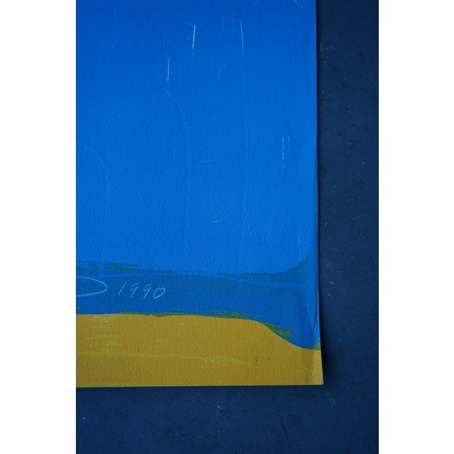 Rare signed prints by the Black American artist Frederick James Brown. This was one of a portfolio of four silkscreen...