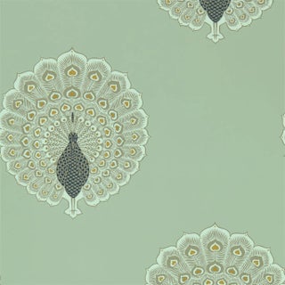 Sanderson Kalapi Wallpaper in Sea glass - a Sample For Sale