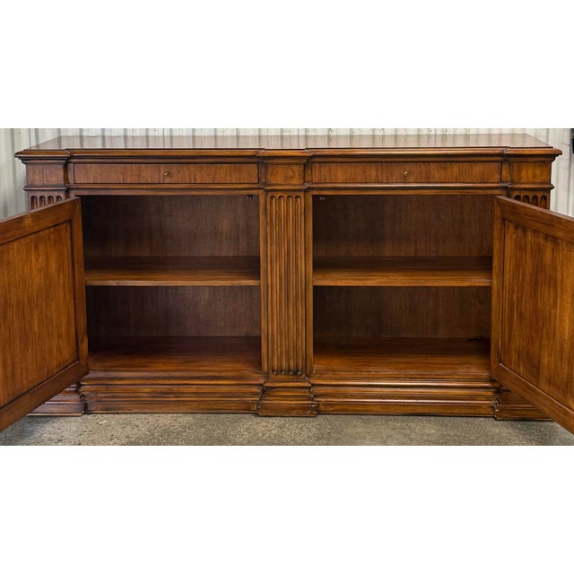 A masterful style statement. Ethan Allen Lombardy marquetry sideboard is adorned with decorative veneers, reminiscent of...