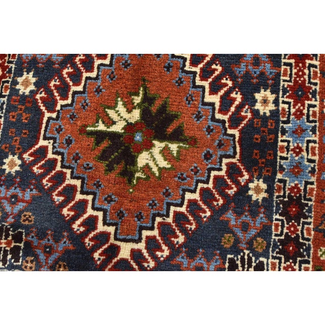 Yalameh Rug 5' X 6'6'' Multicolor Wool Vintage Tribal Hand-Knotted Carpet For Sale - Image 9 of 12