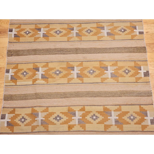 Textile Vintage Native American Navajo Chinle Rug, Handwoven Wool, Banded Stripe Design, 4x6 For Sale - Image 7 of 13