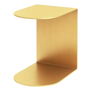 C-Shaped Side Table in Brushed Brass by Veliento For Sale