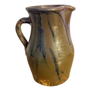 Circa 1950 Stoneware Pottery Pitcher For Sale