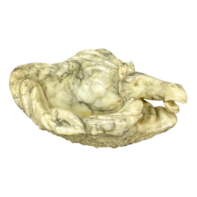 Hand Carved Alabaster Horse Centrepiece Sculpture, Italy, 1970s For Sale