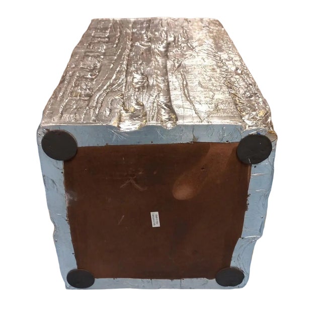 Anthropologie Silver Side Tables From Recycled Wood For Sale In San Francisco - Image 6 of 6