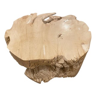 Andrianna Shamaris Organic Bleached Teak Wood Coffee Table or Side Table For Sale