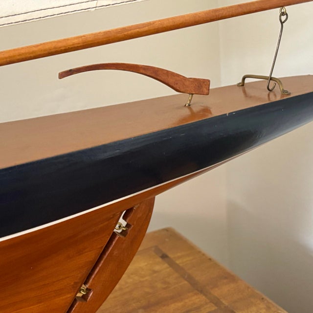 Vintage Coastal Scale Model of Sail Boat For Sale - Image 6 of 12