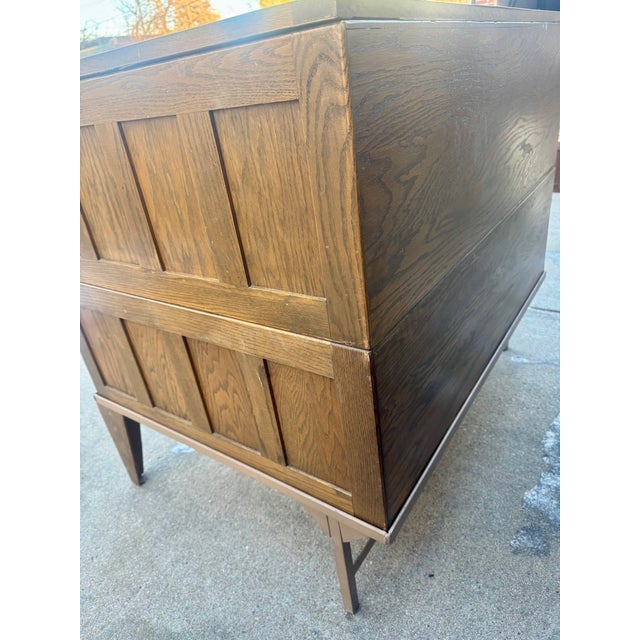 Wood Vintage Hamilton Double-Stack Oak Flat File Cabinet For Sale - Image 7 of 8